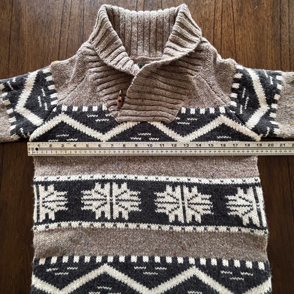 Roots shawl collar acrylic wool blend Cowichan sweater size small - Picture 13 of 15